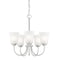 Designers Fountain Bronson 5 Light Classic Brushed Nickel with Frosted Glass Shades Chandelier For Dining Rooms D278M-5CH-BN - alternate 1